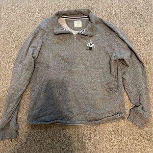 League Men's Purdue Charcoal Zip-Up Sweater